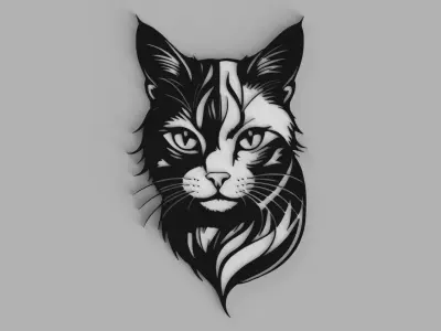 Cat Head Other 2 Picture Wall Free 3D print model
