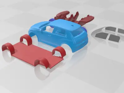 Renault 5 E-Tech - Separate Parts STL Model 3D print model