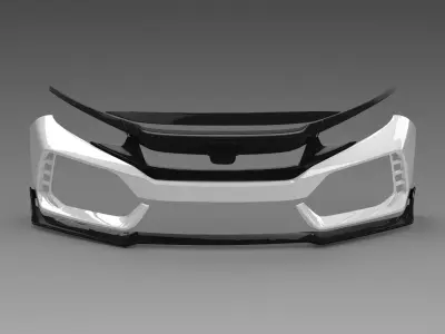CIVIC TYPE R FK8 Front Bumper Exterior Model - 3D Laser-Scanned 3D model