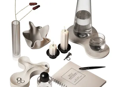 Decorative set Minimal style home decor 2 3D model