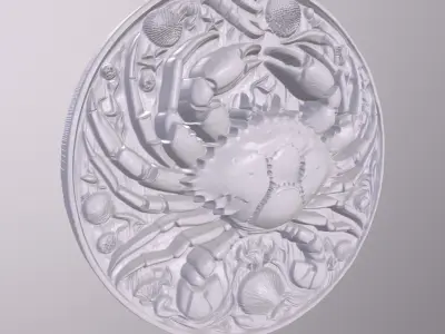 Crab 3 basrelief for 3D printing 3D print model