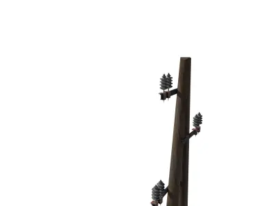 Electricity Pole 10 Low-poly 3D model