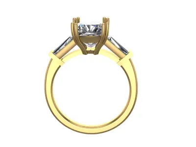 Diamond classic Ring to print 3 Sizes 3D print model