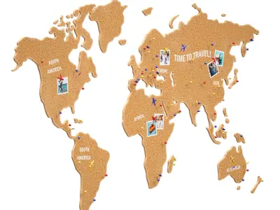 Cork World Map 3D model