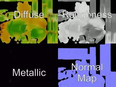 Vibrant Green Spider model pack Low-poly 3D model