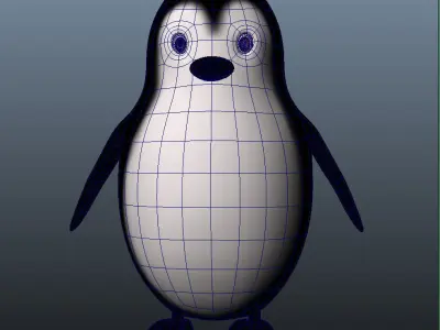 Cute Penguin Low-poly 3D model