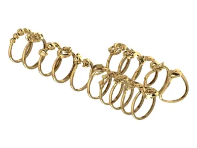 Ring Set - 15 ring set - Printable Model 3D print model