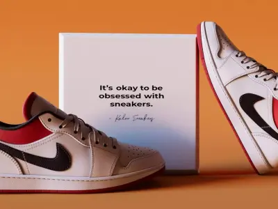 Snecker WhiteUniveristyRed Nike Model  Low-poly 3D model