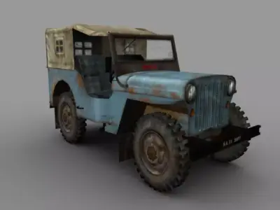 Old Jeep  Low-poly 3D model