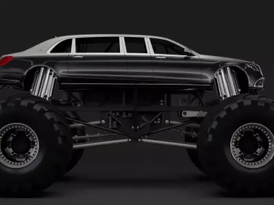 Monster Truck Mercedes Maybach S 650 Pullman 3D model