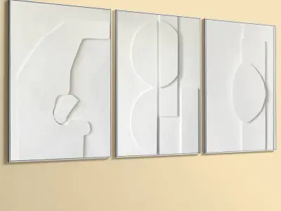 Abstract Painting Set of 3 pieces - No 19 Low-poly 3D model