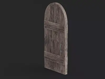 Medieval Door Arched 02 LowPoly Plus HP Low-poly 3D model