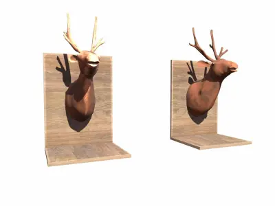 Wooden Sambar Deer Animal Low-poly 3D model