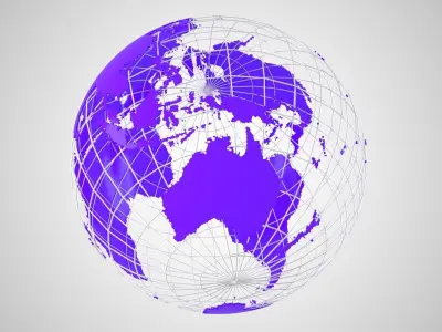 Globe News Skeleton Purpal 3D model