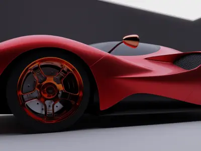 DeTomaso P72 High Poly Low-poly 3D model