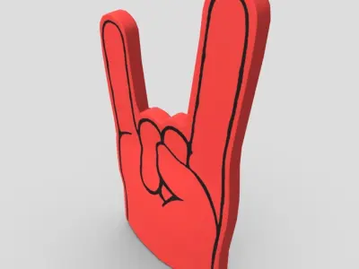 Foam Finger 3 Low-poly 3D model