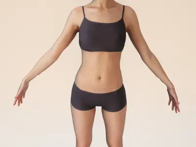 Woman sport 01 Low-poly 3D model