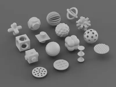 Pack 16 Abstract Geometric Shapes Primitive Doodads Low-poly 3D model