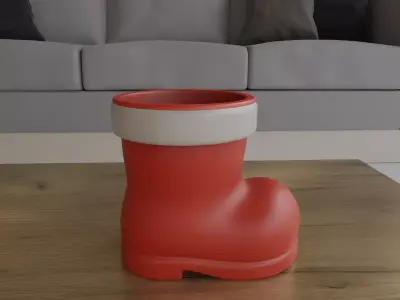 Santa Boot Planter Candy Container 3D Model STL 3D print model