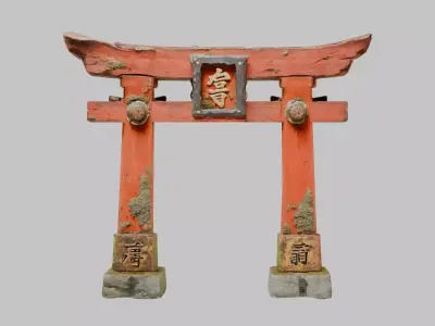 Japanese Torii Gate Low-poly 3D model purchase