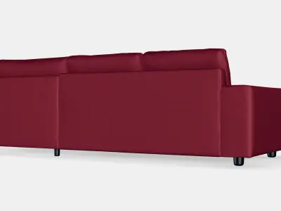 VIMLE 3-seat sofa with chaise longue 10 Low-poly 3D model