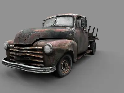 old truck Low-poly 3D model