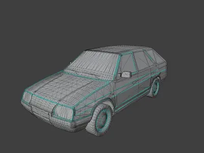 SKODA FORMAN CIVIL CAR LOW POLY car Low-poly 3D model