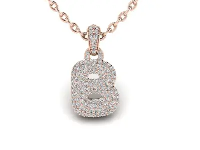 Alphabet Bubble B 3D print model