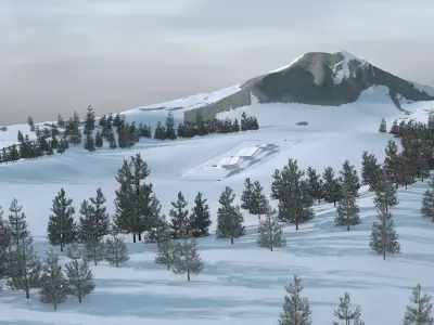 Snowboard Track 3D Model Low-poly 3D model