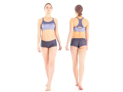 Slim sporty woman 107 Low-poly 3D model