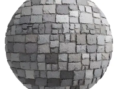 Ston Wall Material 8- By 3 color Pbr By Sbsar 4k Texture