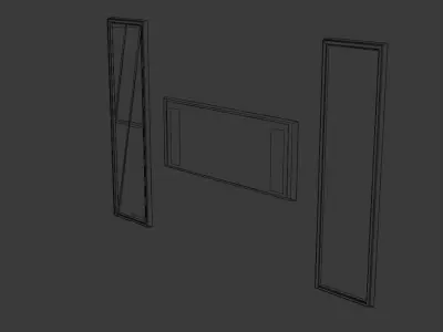 3MirrorPack window with flower Free low-poly 3D model