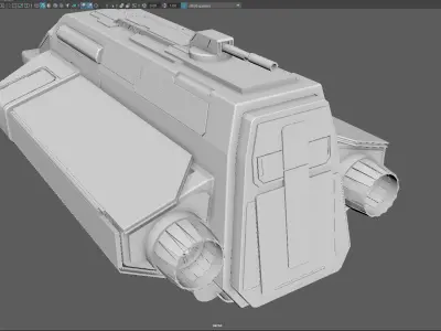 Phantom Starship Low Poly Sci-Fi Spaceship Low-poly 3D model