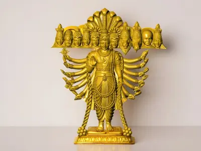 Hindu God Sculptures and Pendant Combo Set Collection 3D print model