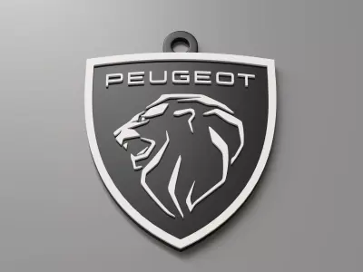 Peugeot logo key ring 01 3D print model