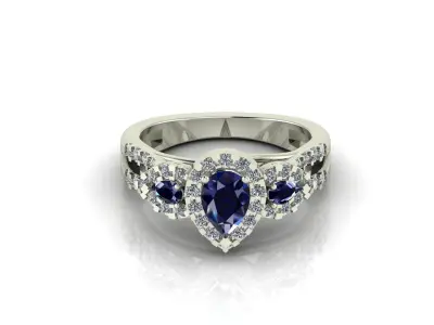 STL 3DM WOMEN RING WOMENS RING PEAR STONE MODEL FANCY RINGS 3D print model