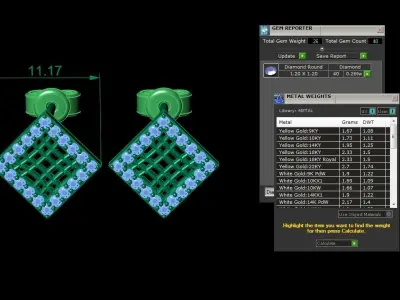Jewelry Earring 3D print model 13