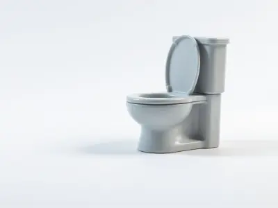 Miniature Toilet with Playful Details Low-poly 3D model