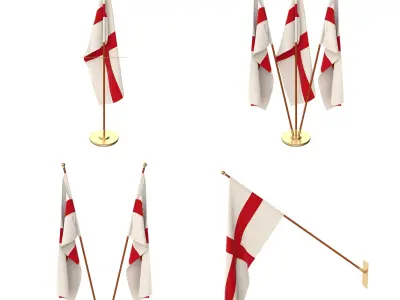 England Flag Pack 3D model