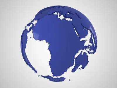 Globe Shell Nevy Blue 3D model