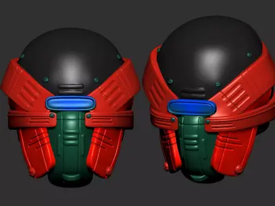 helmet high poly sculpt 3d printable ver 7 3D model 3D model 37