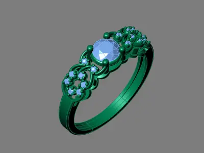Rings for Women Womens Rings Stone Ring Ready STL 3DM Models  3D print model 23