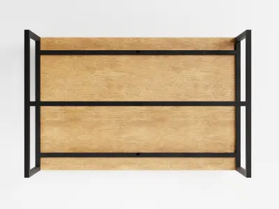 Large wooden office desk 3D model