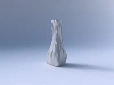Vase puffy triangle with low-polygon bulges 3D print model
