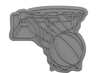 Basketball Neon Sign 3D model