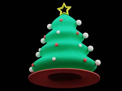 Christmas Hat Low-poly 3D model