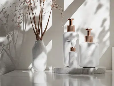 Luxury Beauty Product Mockup Low-poly 3D model