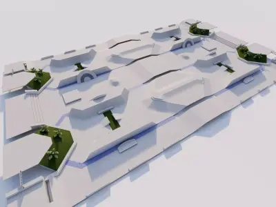 Skatepark-Skate Park PACK 3D model