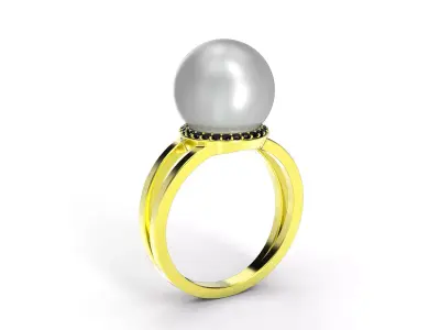 Pearl ring Free 3D print model