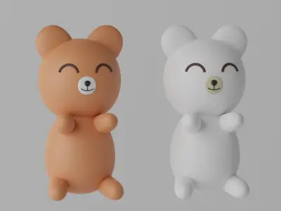 Cartoon Cute Bear 3D model buy